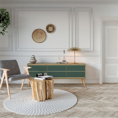 ILUSION GATE 3-Door TV Stand in Oak Effect