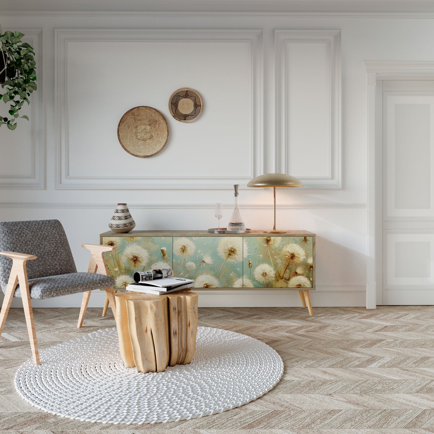 DREAMY MEADOW Mobile TV a 3 Ante in Effetto Rovere