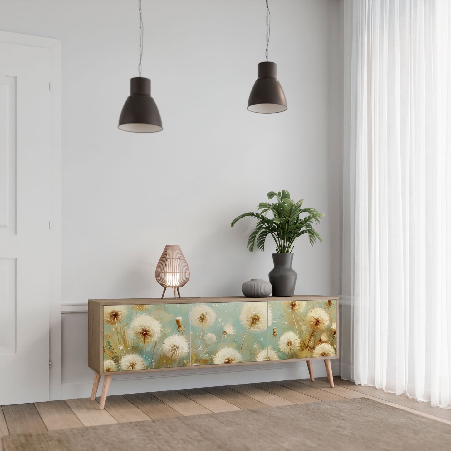 DREAMY MEADOW Mobile TV a 3 Ante in Effetto Rovere