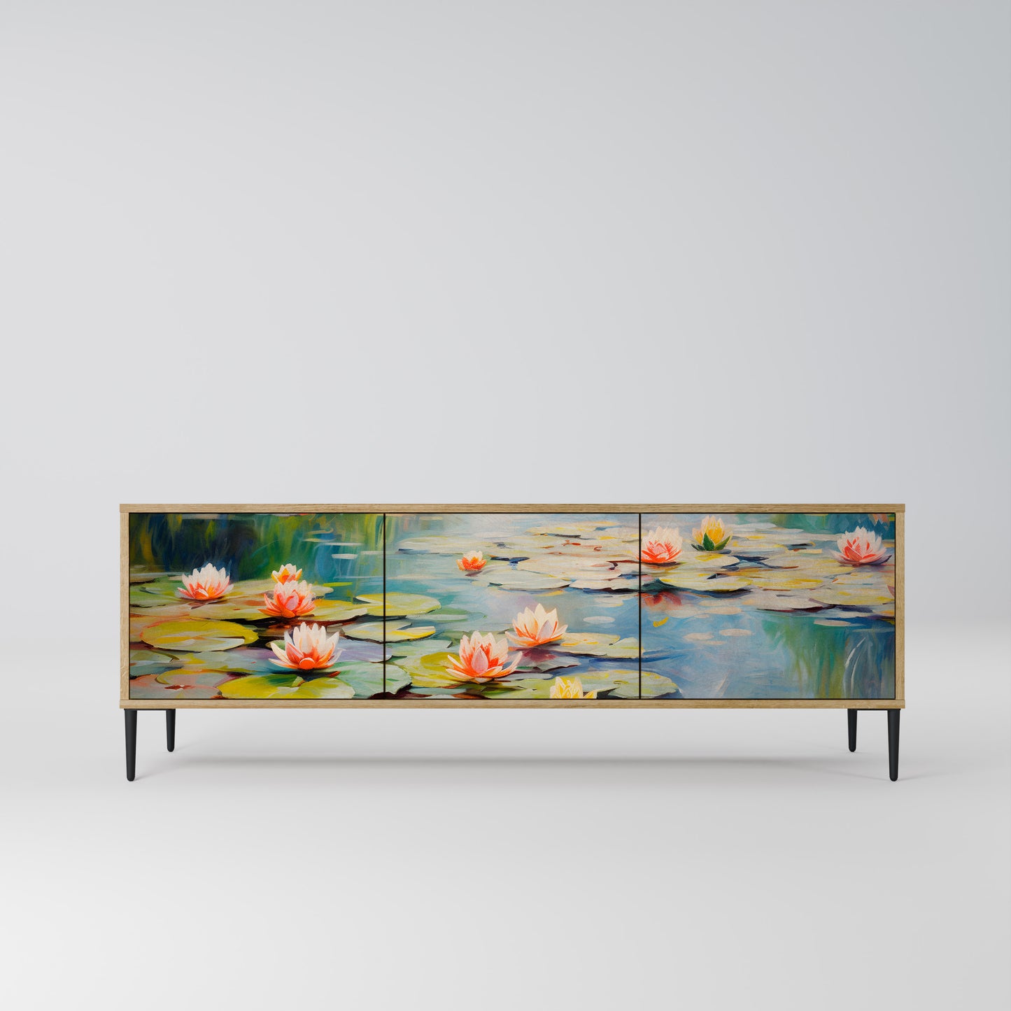 BLOOMING WATERS Mobile TV a 3 Ante in Effetto Rovere