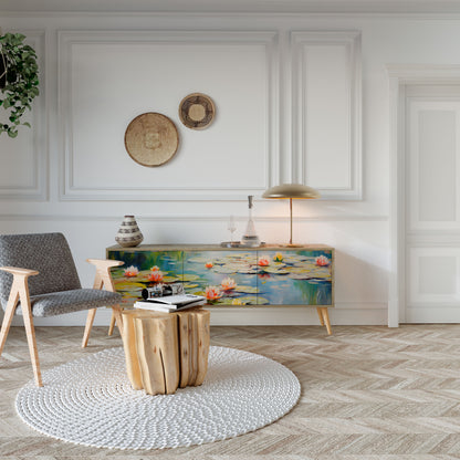 BLOOMING WATERS Mobile TV a 3 Ante in Effetto Rovere