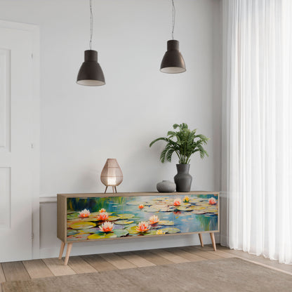 BLOOMING WATERS Mobile TV a 3 Ante in Effetto Rovere