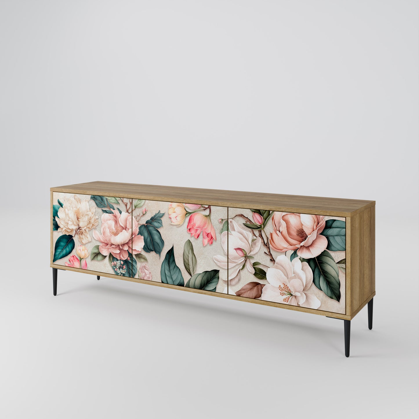 FLORAL GRACE Mobile TV a 3 Ante in Effetto Rovere