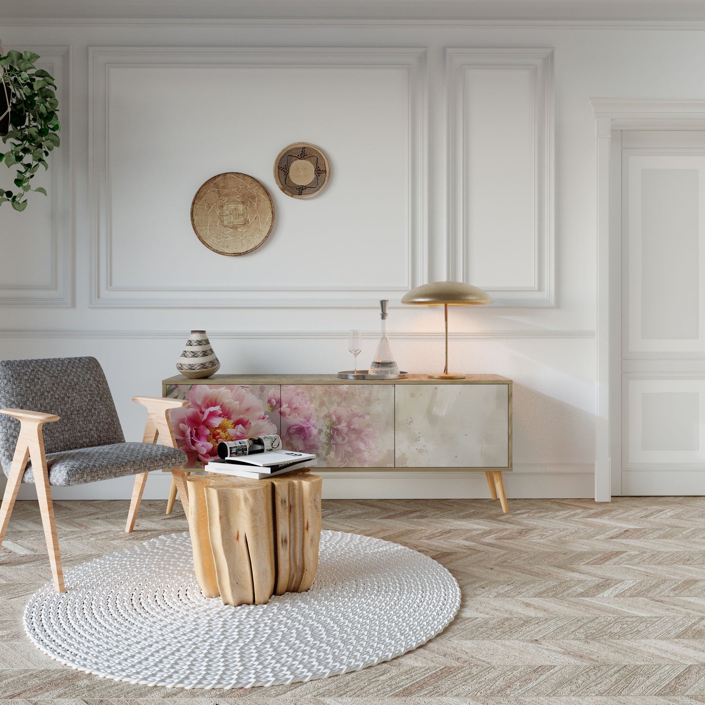 PEONY WHISPER Mobile TV a 3 Ante in Effetto Rovere