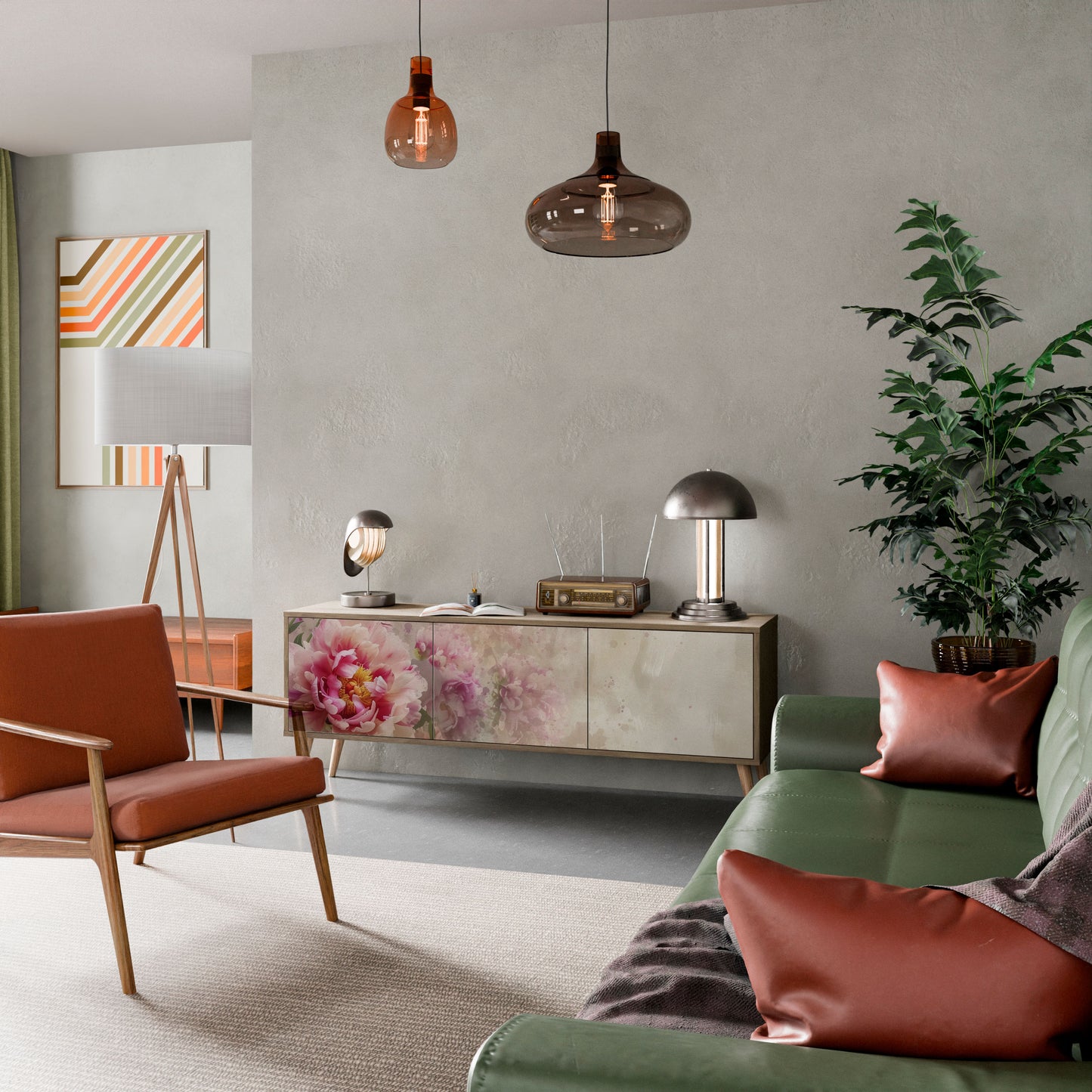 PEONY WHISPER Mobile TV a 3 Ante in Effetto Rovere