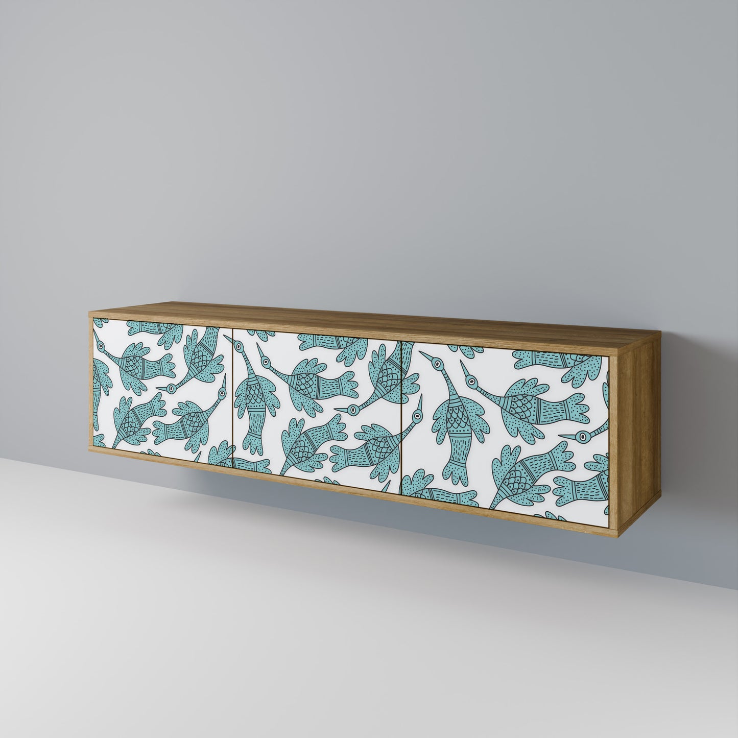 WATERSPOUT SONGIBIRD 3-Door TV Stand in Oak Effect