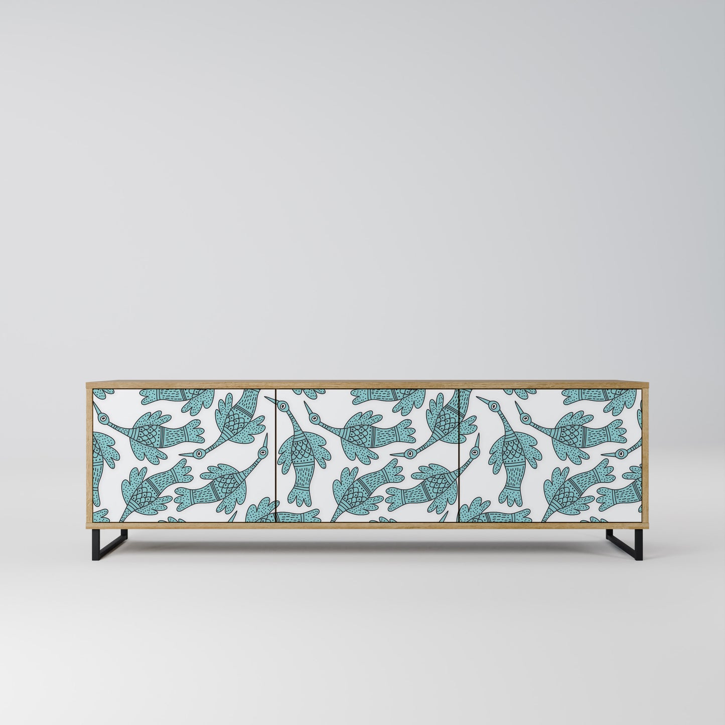 WATERSPOUT SONGIBIRD 3-Door TV Stand in Oak Effect