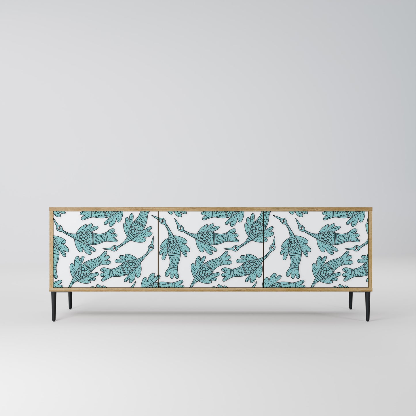 WATERSPOUT SONGIBIRD 3-Door TV Stand in Oak Effect