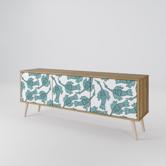 WATERSPOUT SONGIBIRD 3-Door TV Stand in Oak Effect