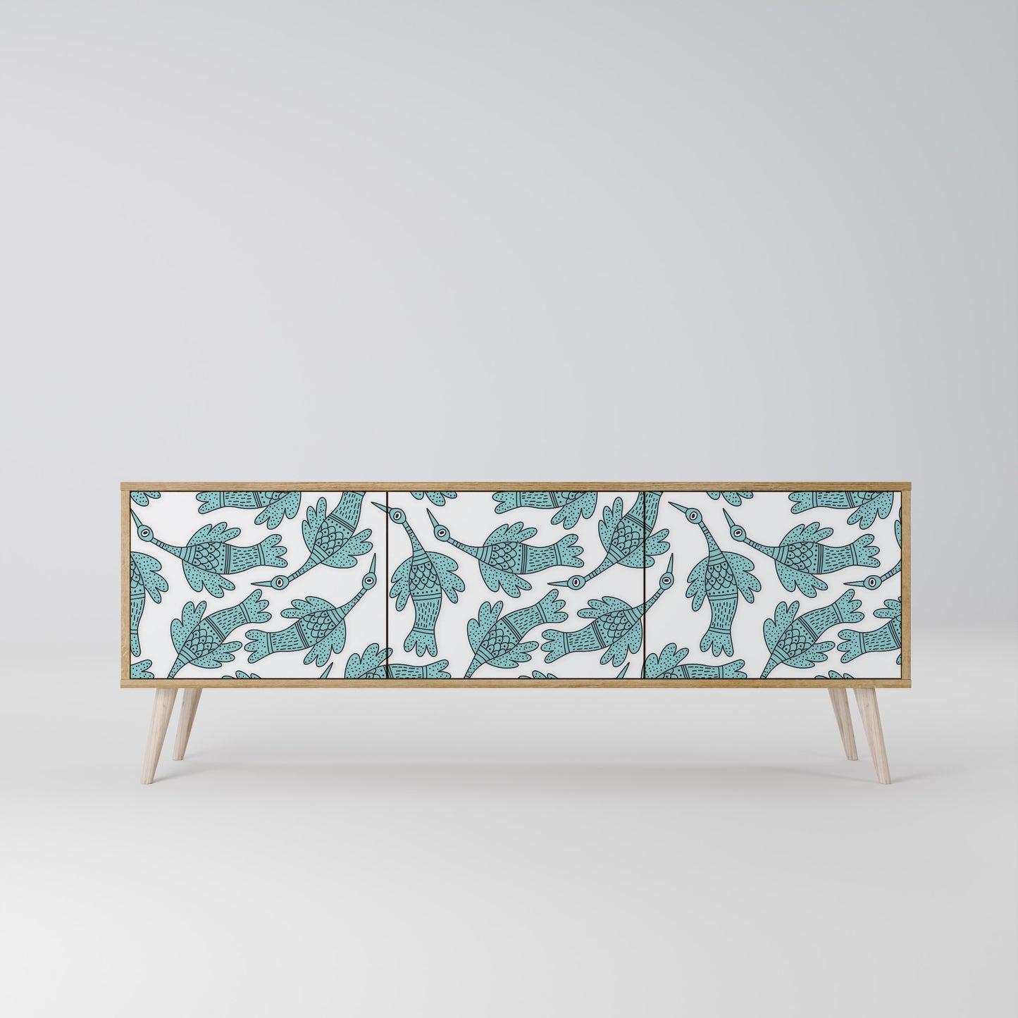 WATERSPOUT SONGIBIRD 3-Door TV Stand in Oak Effect