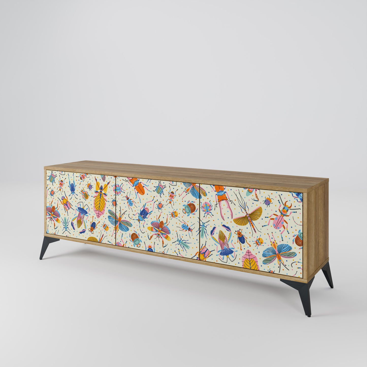 COLORFUL INSECTS Mobile TV a 3 Ante in Effetto Rovere