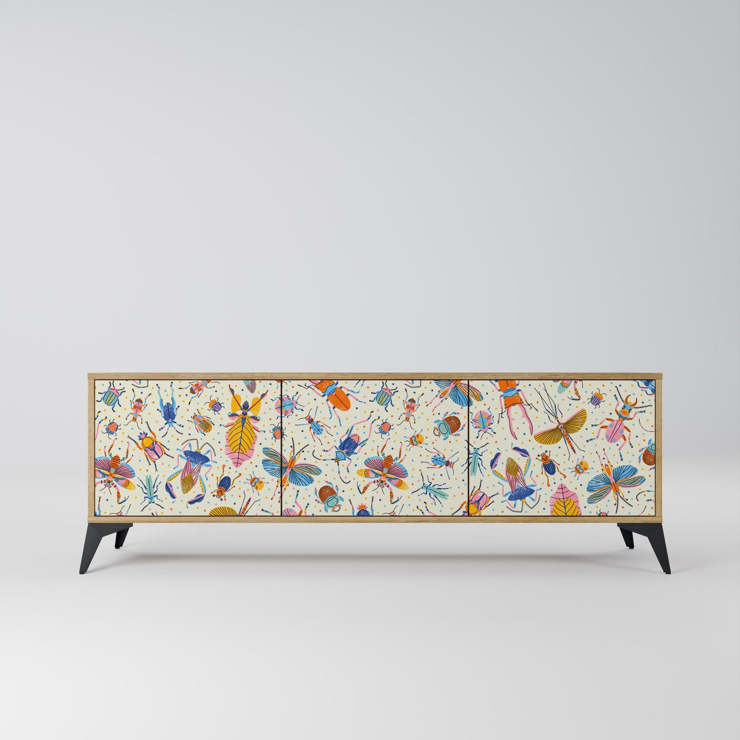 COLORFUL INSECTS Mobile TV a 3 Ante in Effetto Rovere