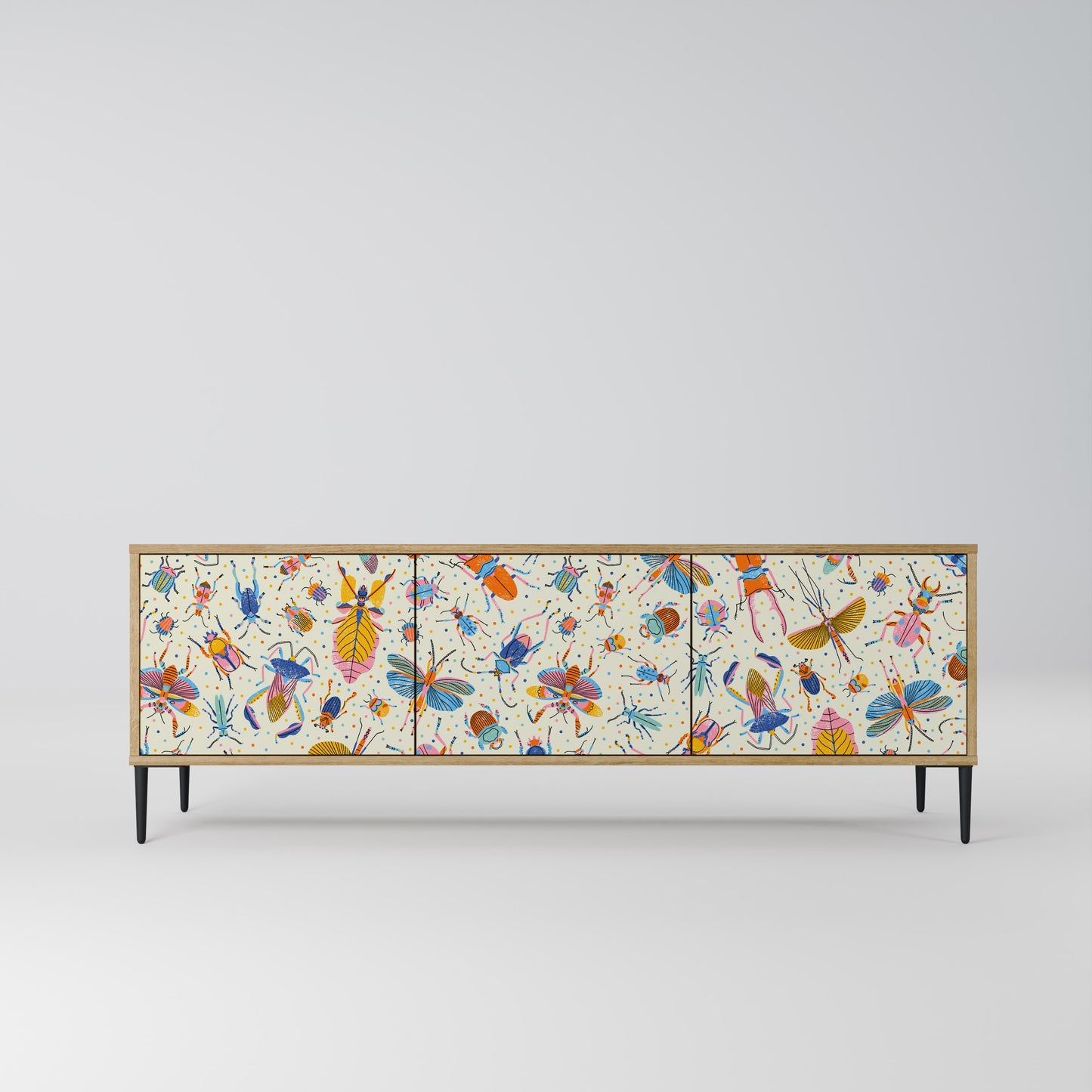 COLORFUL INSECTS Mobile TV a 3 Ante in Effetto Rovere