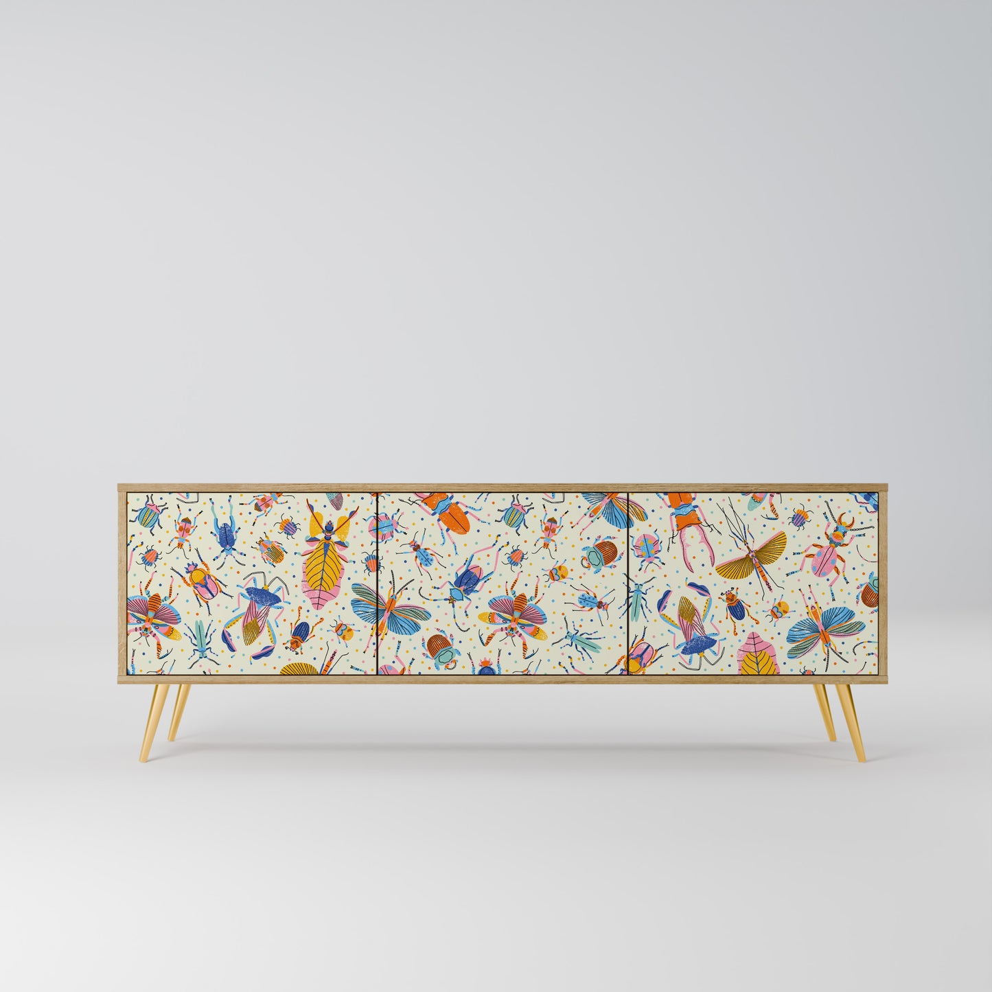 COLORFUL INSECTS Mobile TV a 3 Ante in Effetto Rovere