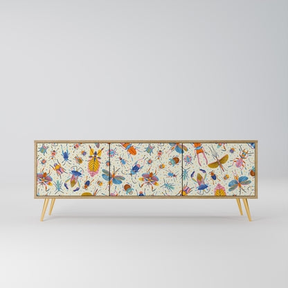 COLORFUL INSECTS Mobile TV a 3 Ante in Effetto Rovere