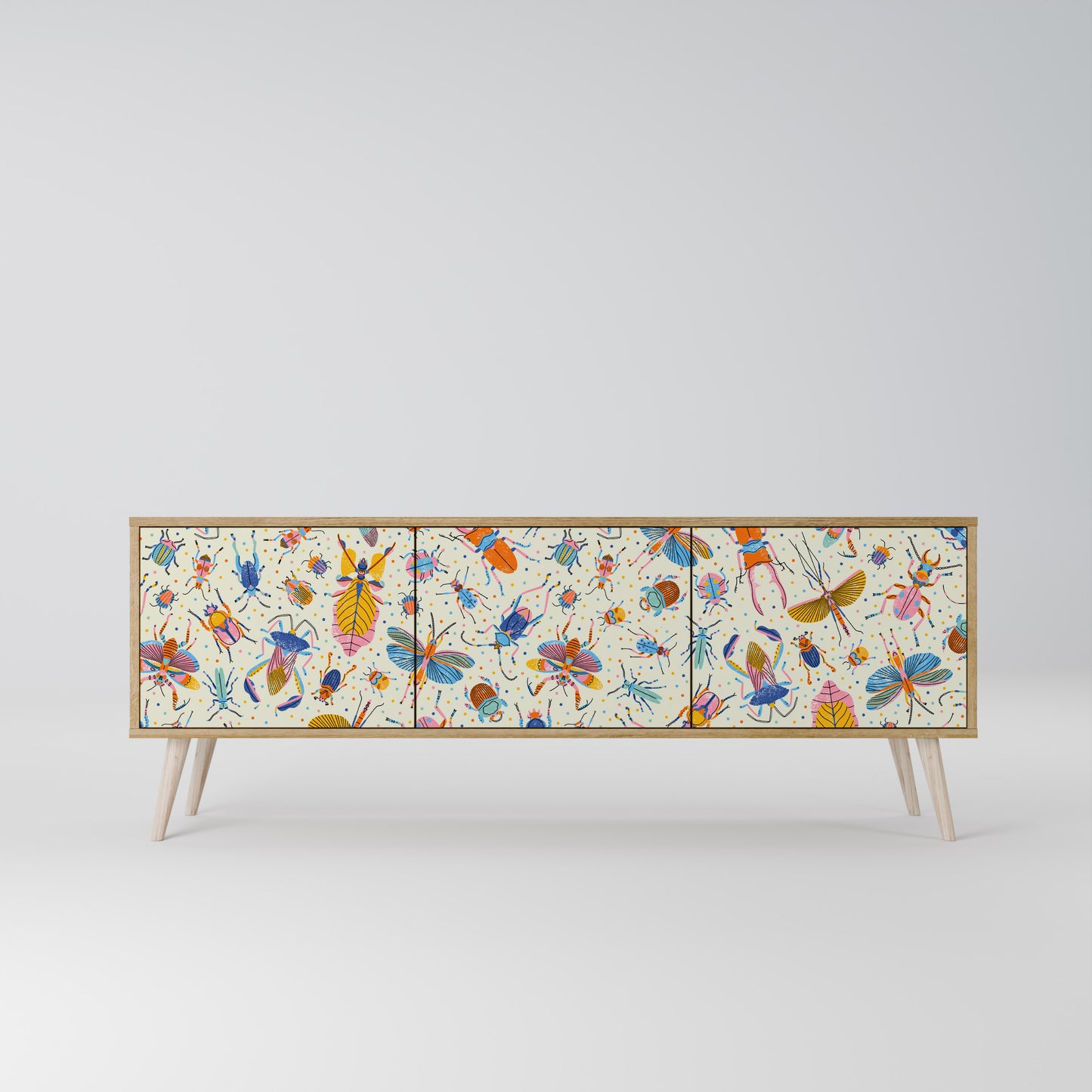 COLORFUL INSECTS Mobile TV a 3 Ante in Effetto Rovere