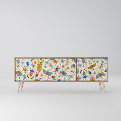 COLORFUL INSECTS Mobile TV a 3 Ante in Effetto Rovere