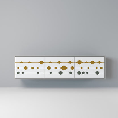 VIVID TONE 3-Door TV Stand in Grey Finish