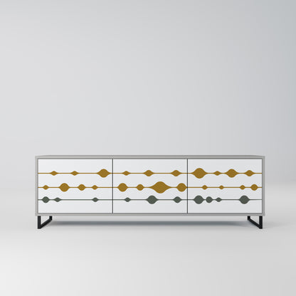 VIVID TONE 3-Door TV Stand in Grey Finish