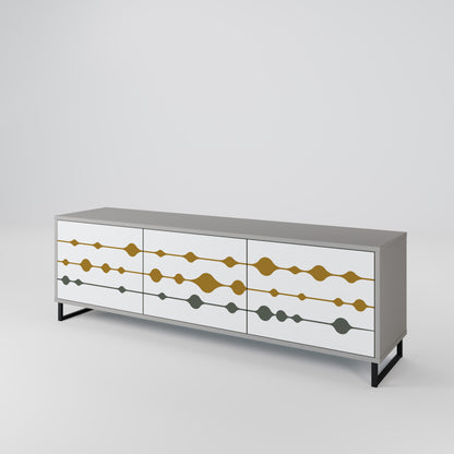 VIVID TONE 3-Door TV Stand in Grey Finish