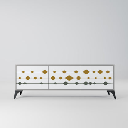 VIVID TONE 3-Door TV Stand in Grey Finish