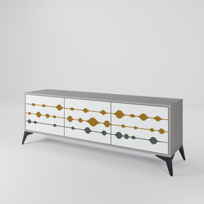 VIVID TONE 3-Door TV Stand in Grey Finish