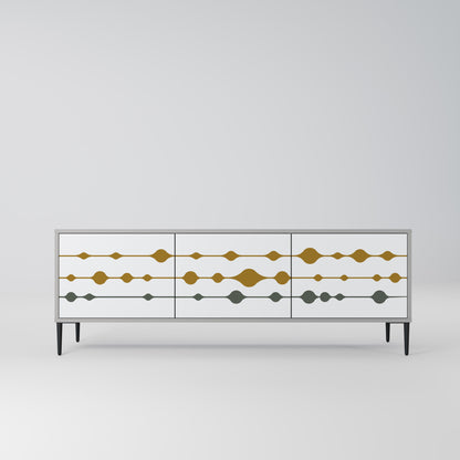 VIVID TONE 3-Door TV Stand in Grey Finish