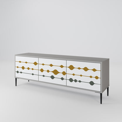 VIVID TONE 3-Door TV Stand in Grey Finish