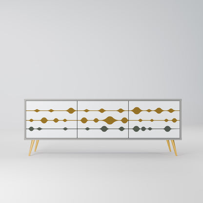 VIVID TONE 3-Door TV Stand in Grey Finish