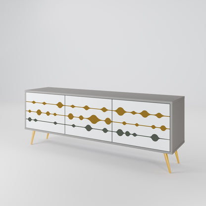 VIVID TONE 3-Door TV Stand in Grey Finish