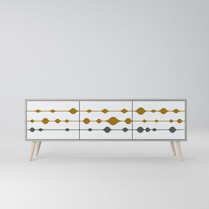 VIVID TONE 3-Door TV Stand in Grey Finish