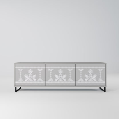 THAI GRAY 3-Door TV Stand in Grey Finish
