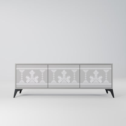 THAI GRAY 3-Door TV Stand in Grey Finish