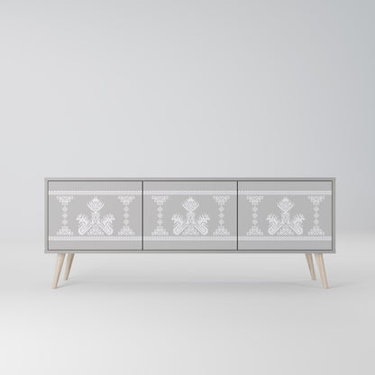 THAI GRAY 3-Door TV Stand in Grey Finish