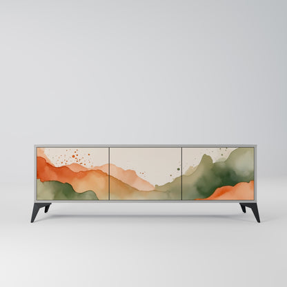 WATERCOLOUR PEAKS 3-Door TV Stand in Grey Finish