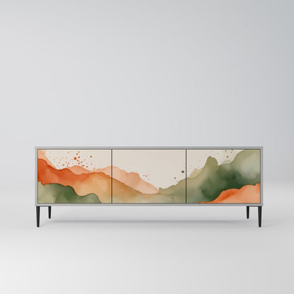 WATERCOLOUR PEAKS 3-Door TV Stand in Grey Finish