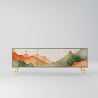 WATERCOLOUR PEAKS 3-Door TV Stand in Grey Finish