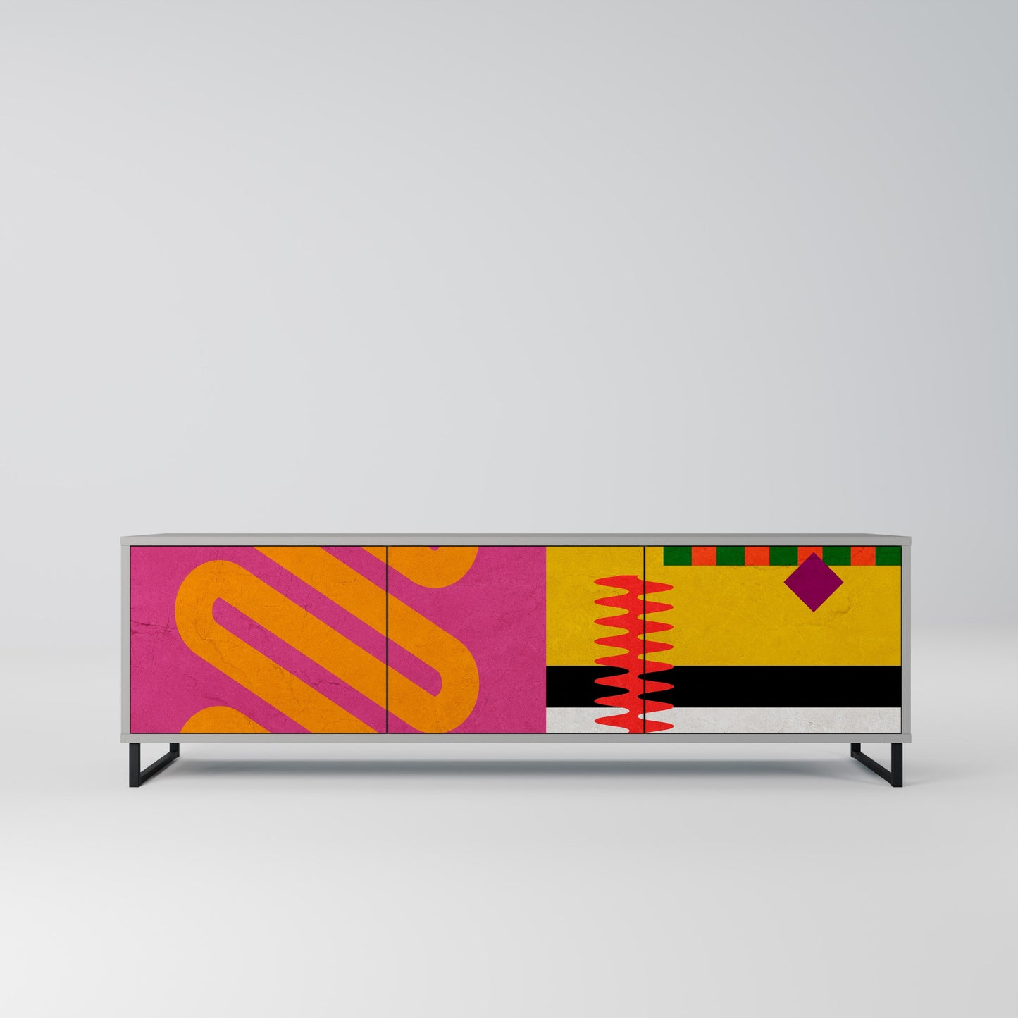 VIVID ART Mobile TV a 3 Ante in Finitura Grigia