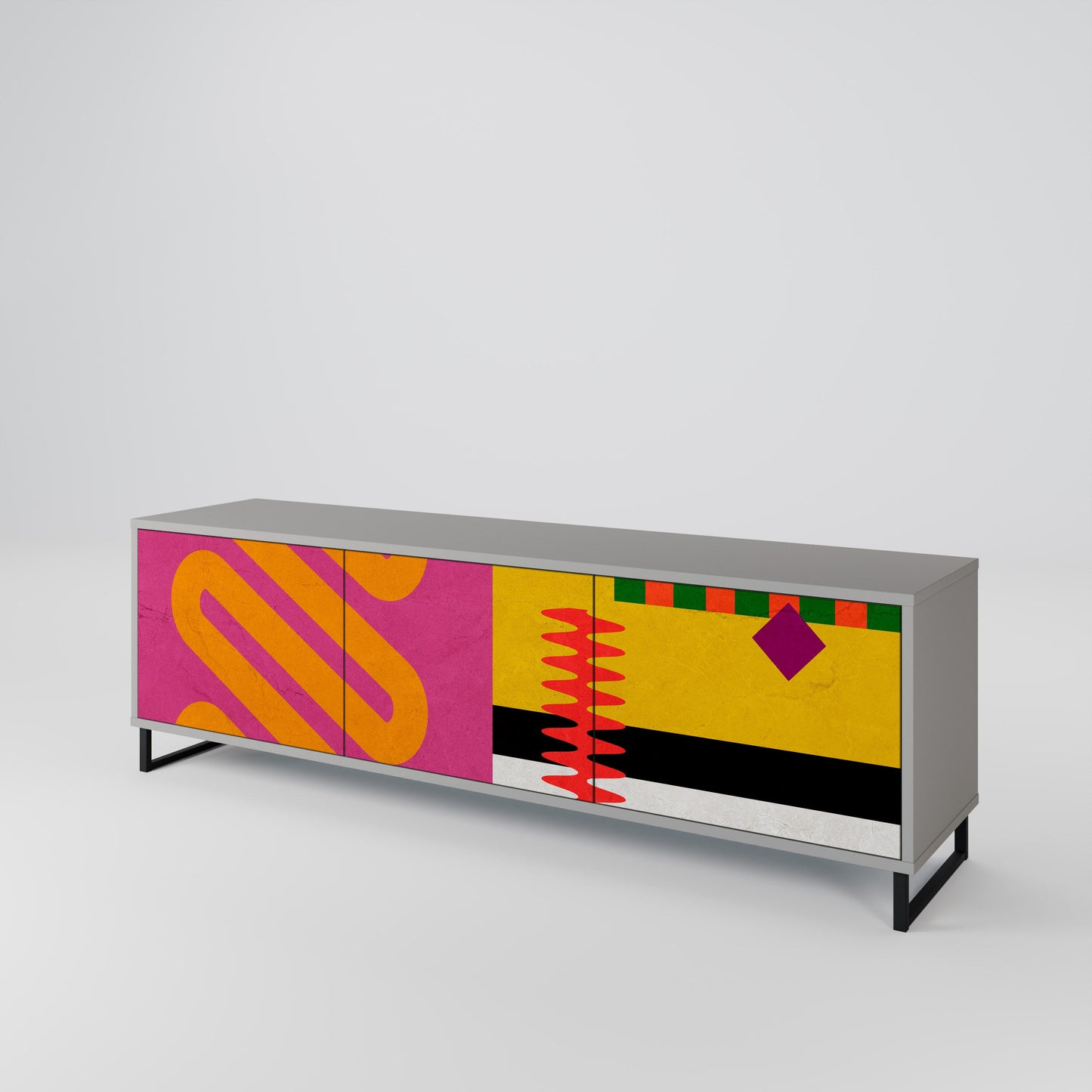 VIVID ART Mobile TV a 3 Ante in Finitura Grigia