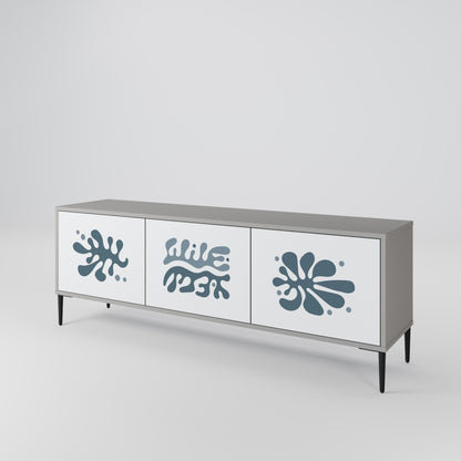 WONDERLAND VEGETATION 3-Door TV Stand in Grey Finish