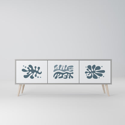 WONDERLAND VEGETATION 3-Door TV Stand in Grey Finish