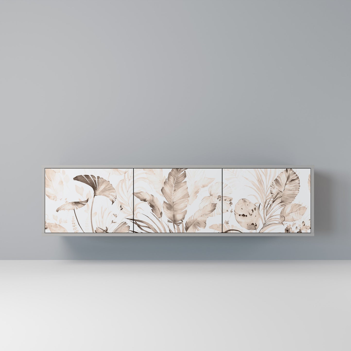 WILD TENDERNESS 3-Door TV Stand in Grey Finish