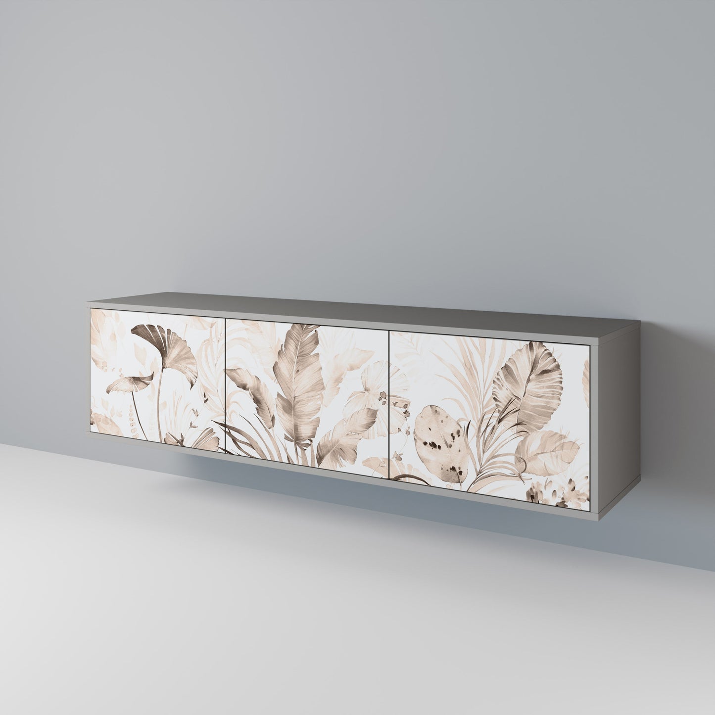 WILD TENDERNESS 3-Door TV Stand in Grey Finish