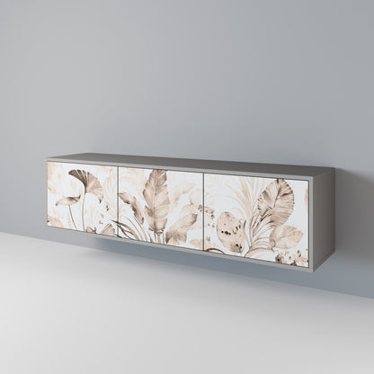 WILD TENDERNESS 3-Door TV Stand in Grey Finish