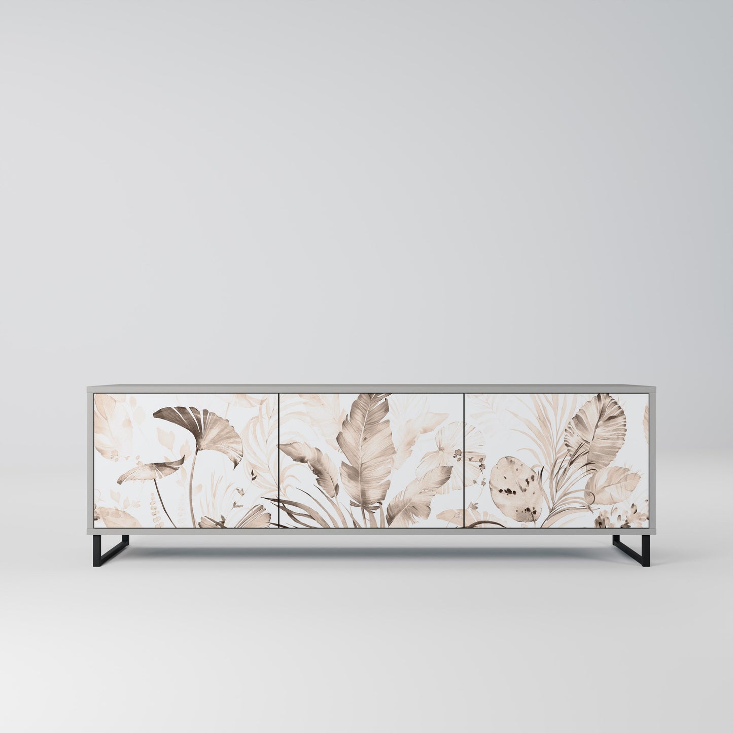 WILD TENDERNESS 3-Door TV Stand in Grey Finish