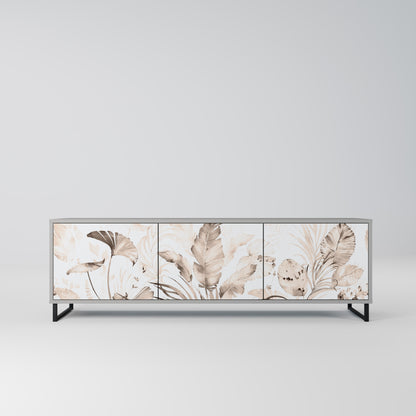 WILD TENDERNESS 3-Door TV Stand in Grey Finish