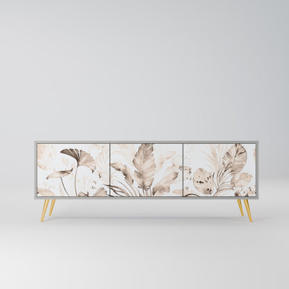 WILD TENDERNESS 3-Door TV Stand in Grey Finish