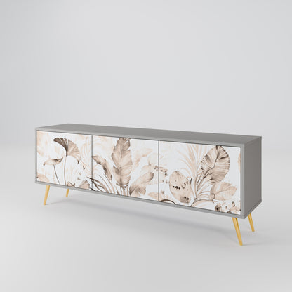 WILD TENDERNESS 3-Door TV Stand in Grey Finish