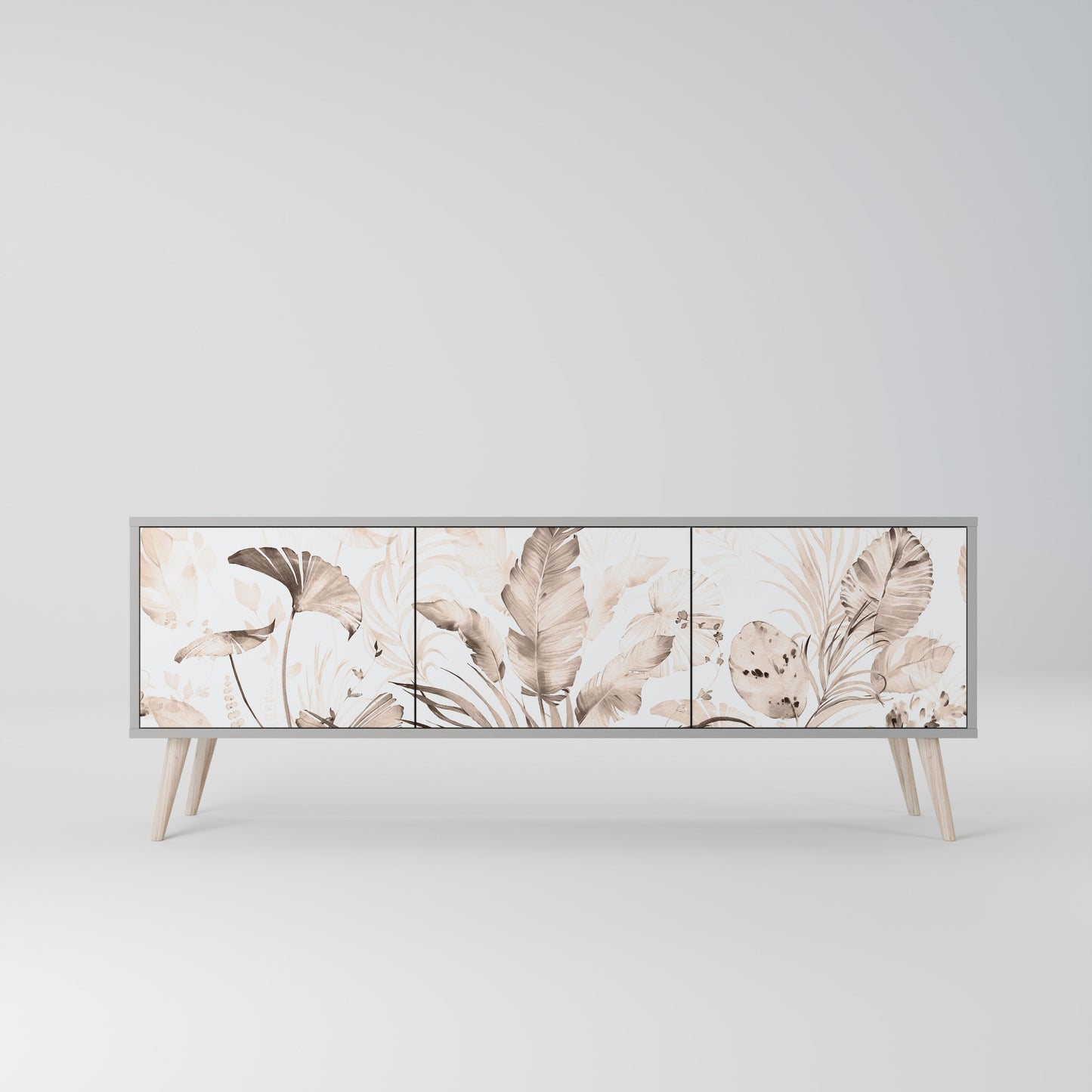 WILD TENDERNESS 3-Door TV Stand in Grey Finish