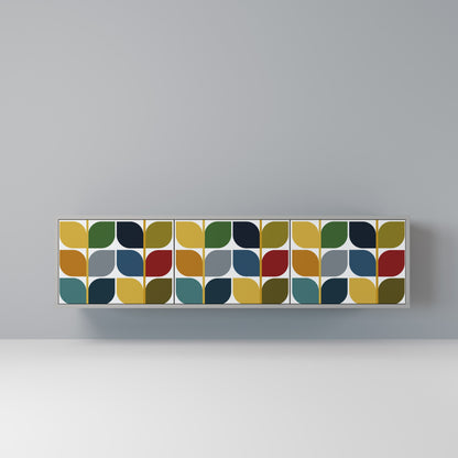 WEIGHTLESS HOURS 3-Door TV Stand in Grey Finish